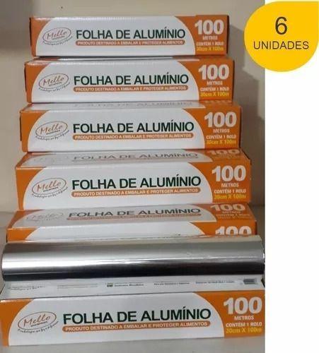 6un Rolo De Papel Alumínio 30cm X 100m Mello Leve 6 - Mello Descartáveis Imagem de 6un Rolo De Papel Alumínio 30cm X 100m Mello Leve 6