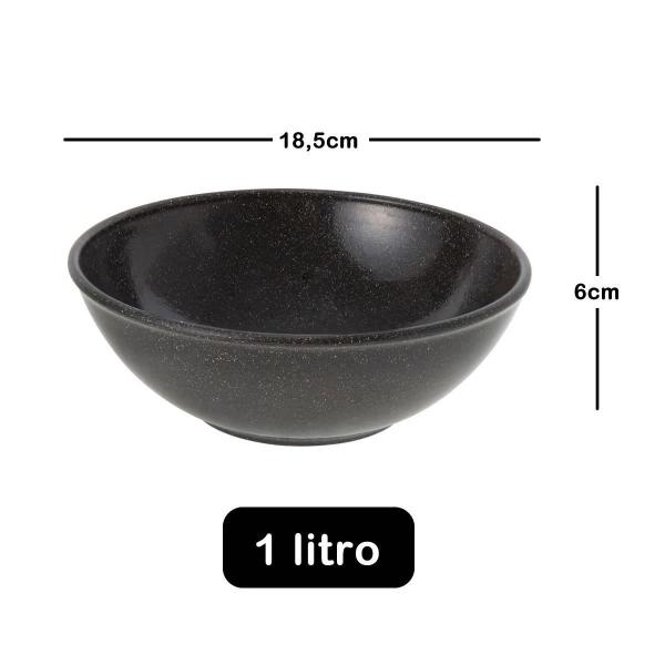 Imagem de 6Un Tigela Bowl 1Lt Salada Petisco Preto