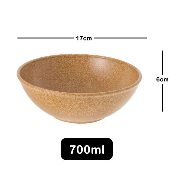 Imagem de 6un Tigela bowl 700ml salada petiscos Marrom Claro 17cm