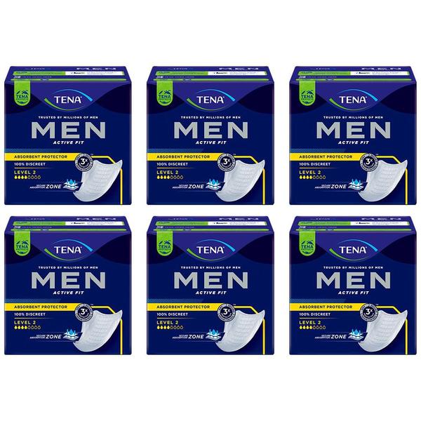 Imagem de 6x absorvente tena men ideal para incontinência urinária leve evita odores desagradáveis 10un cada