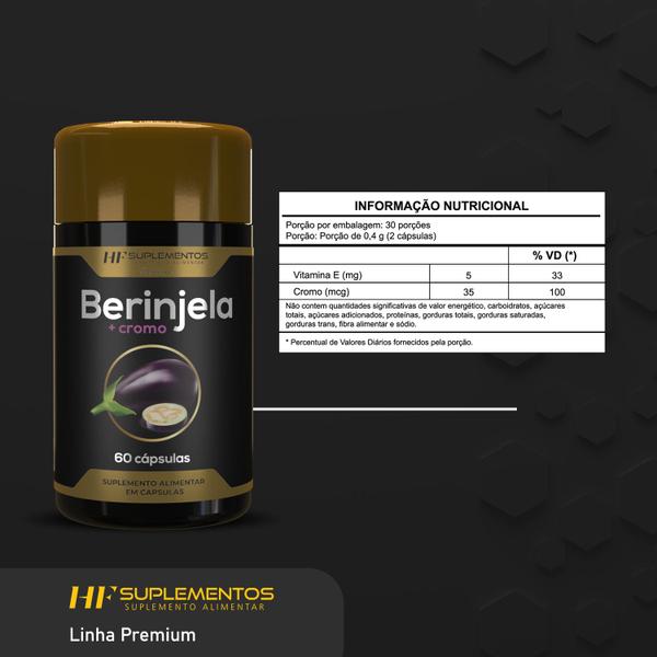 Imagem de 6x BERINJELA + CROMO PREMIUM 1000MG 60CAPS HF SUPLEMENTS