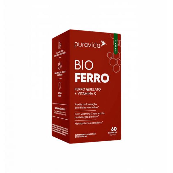 Imagem de 6x Bio Ferro Quelato + Vitamina C- 60 Caps.- Puravida