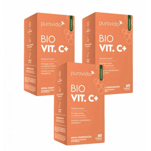 Imagem de 6x Bio Vit C+ Puravida - 60 Cápsulas - Vitamina C