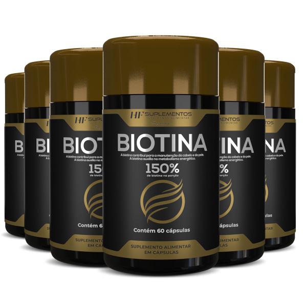 Imagem de 6x biotina 150% premium 60caps hf suplements