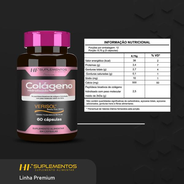 Imagem de 6x COLAGENO VERISOL + CALCIO HF SUPLEMENTS 60CAPS 1750MG