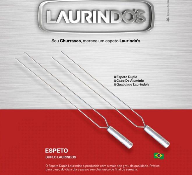 Imagem de 6x Espetos Inox Lâmina 70cm Espada e Duplo P/ Churrasqueira