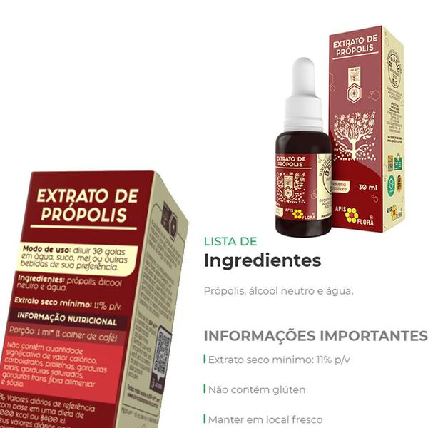 Imagem de 6x Extrato De Propolis Vermelho 30ml Aumenta a Imunidade