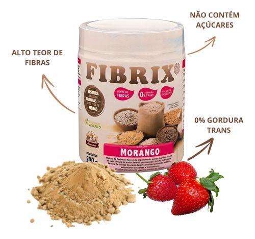 Imagem de 6x Fibrix Morango - Fibras Alimentares - Vegano - 200g