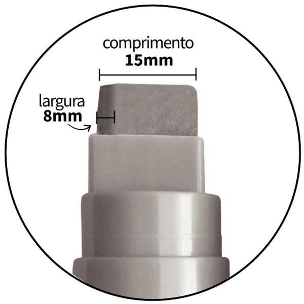 Imagem de 6x Giz Líquido Branco 15mm- 25gr- Brw- Lousa- Vidro- Carro