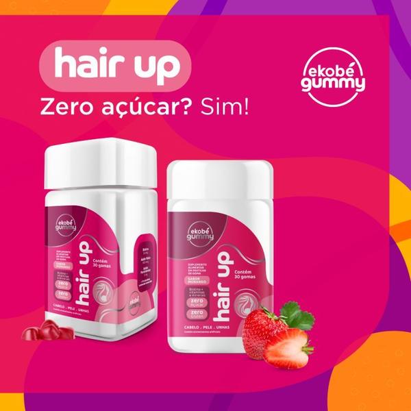 Imagem de 6x Hair Up Gummy -30 Gomas Morango- com Biotina e Vitaminas