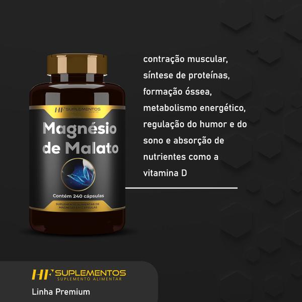 Imagem de 6x magnésio de malato premium 240caps hf suplementos