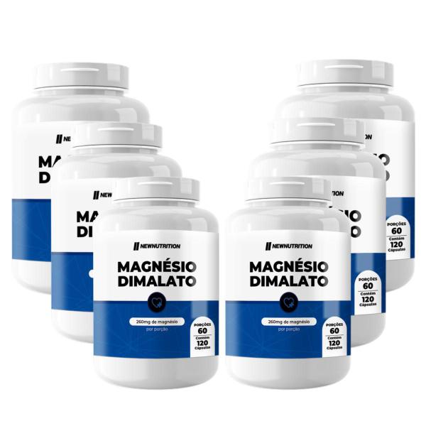 Imagem de 6x Magnésio Dimalato 260mg New Nutrition 120 Cápsulas