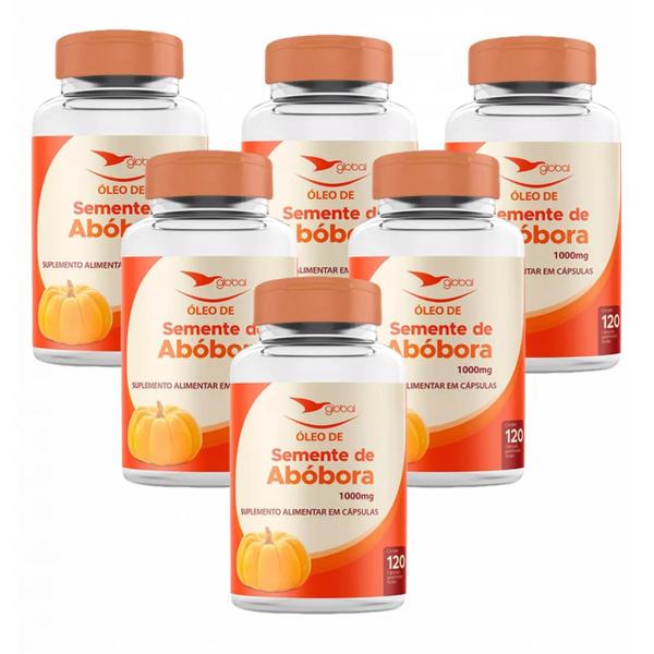 Imagem de 6x Óleo De Semente De Abóbora- 1000mg- 120 Softgels- Global