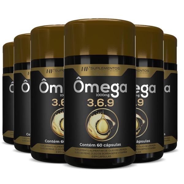 Imagem de 6X Omega 3 6 9 60Caps Peixe Linhaça Borragem Hf Suplementos