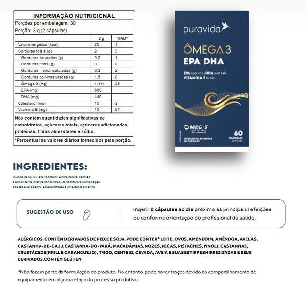 Imagem de 6x Ômega 3 EPA DHA- Vit. E- 1.411MG DE ÔMEGA 3- 60 Softgel