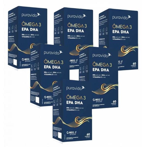 Imagem de 6x Ômega 3 EPA DHA- Vit. E- 1.411MG DE ÔMEGA 3- 60 Softgel