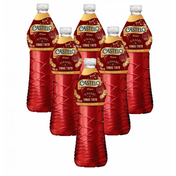 Imagem de 6x Vinagre De Vinho Tinto - Castelo - 750ml