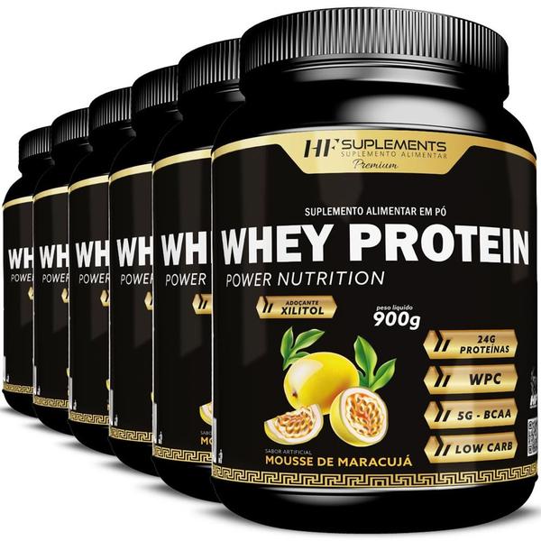 Imagem de 6x WHEY PROTEIN POWER NUTRITION MOUSSE DE MARACUJA 900G