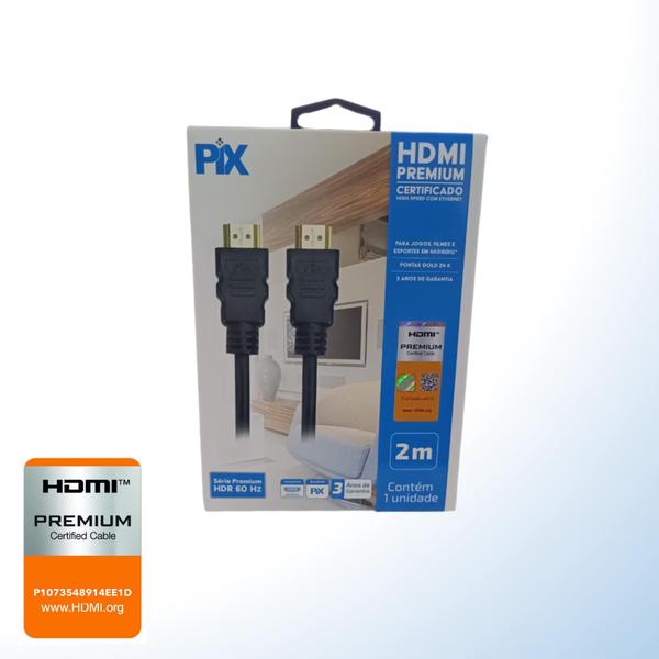 Imagem de 7 Cabo HDMI Premium Gold High Speed Ethernet 2m Certificado