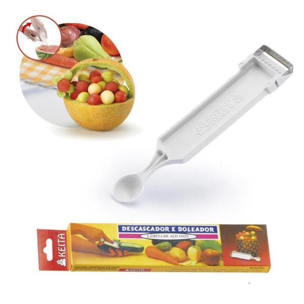 7 Descascador Boleador Frutas Legumes Batata 2 Em 1 Keita Imagem de 7 Descascador Boleador Frutas Legumes Batata 2 Em 1 Keita