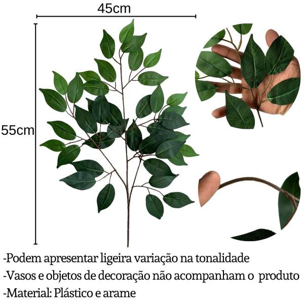 Imagem de 7 Hastes de Fícus planta artificial uma ótima opção para arranjos e projetos de artesanato - DE0224