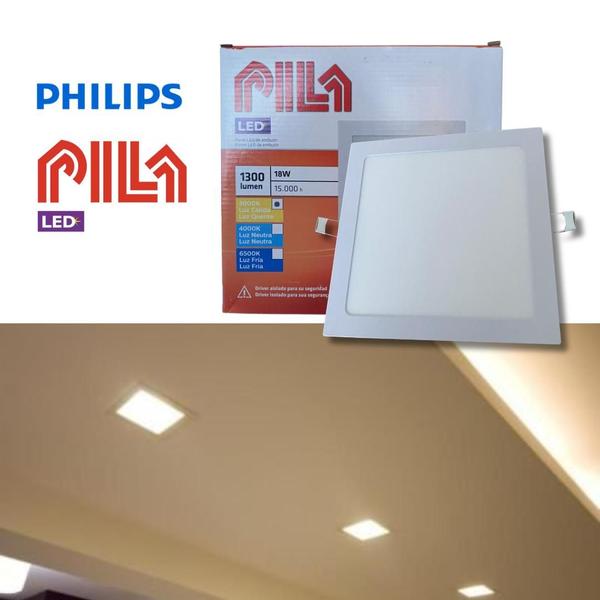 Imagem de 7 Luminárias Painel Led Embutir Philips Pila 18w 3000k