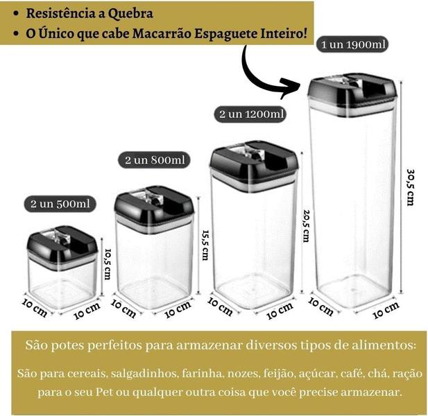 7 Pcs Recipientes De Armazenamento Selados Profissionais - 7 Potes Herméticos Imagem de 7 Pcs Recipientes De Armazenamento Selados Profissionais
