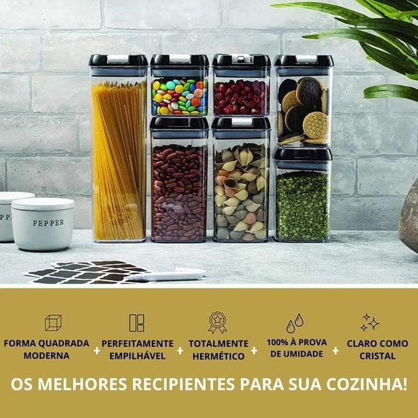 7 Pcs Recipientes De Armazenamento Selados Profissionais - 7 Potes Herméticos Imagem de 7 Pcs Recipientes De Armazenamento Selados Profissionais