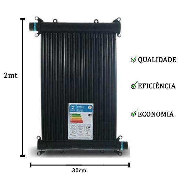 Imagem de 7 Placas Coletoras 2 mt - Aquecedor Solar Piscinas com 4m² / 6.000 Litros