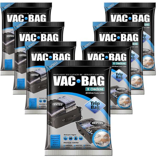 Imagem de 7 Saco Vácuo Vac Bag Ordene Trip Bag 40x60 Organizador Mala