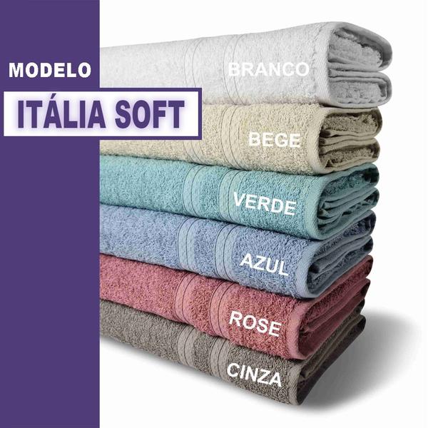 Imagem de 7 Toalhas Grande Super Felpudas e Grossa 80x150 Itália Soft Beka - Branco/Cinza