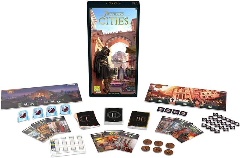 Imagem de 7 Wonders Cities Board Game EXPANSION - New Edition   de Jogos de Tabuleiro da Família Jogo de tabuleiro para adultos e  familiar  de Jogo de Tabuleiro de Estratégia 3-7 Jogadores  Idades a 10 anos ou mais  Made by Repos Production