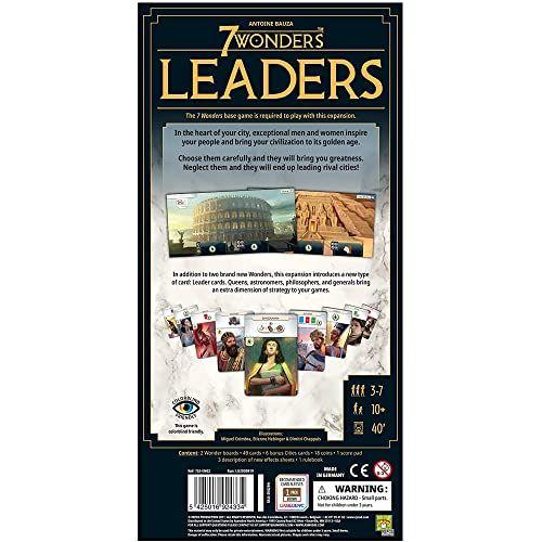 Imagem de 7 Wonders Leaders Board Game EXPANSION - New Edition   de Jogos de Tabuleiro da Família Jogo de tabuleiro para adultos e  familiar  de Jogo de Tabuleiro de Estratégia 3-7 Jogadores  Idades a 10 anos ou mais  Made by Repos Production