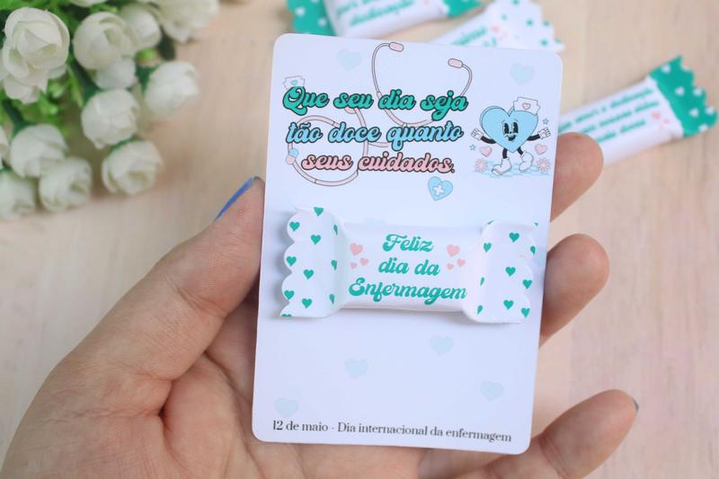 Imagem de 70 card com balinha dia do enfermeiro, para mimos, colegas de profissão, trabalho