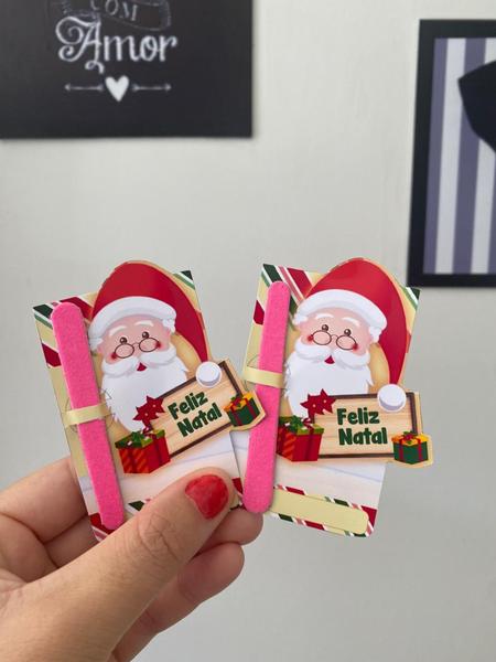 Imagem de 70 card com lixa de natal para mimos, empresas, eventos especiais