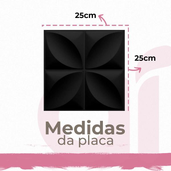 Imagem de 70 Placas Petalas Revestimento De Parede Preto Pvc 25Cmx25Cm