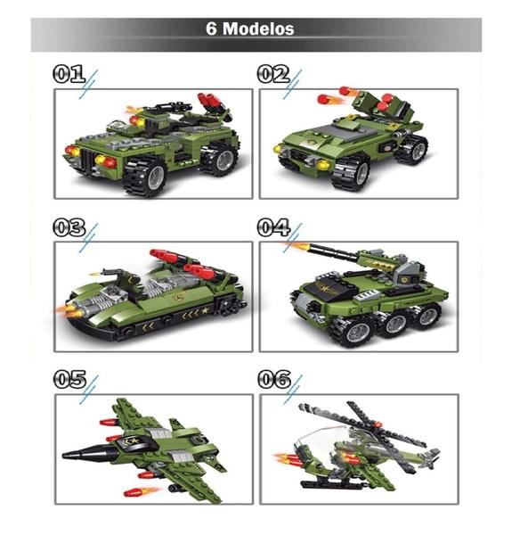 Imagem de 700 Pcs Blocos Montar Guerra Exército Super Tanque Avião