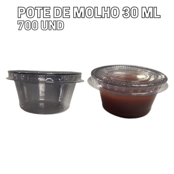 Imagem de 700 Potinho Transparente Molheira Pote Descartável Molho Com Tampa 30ml