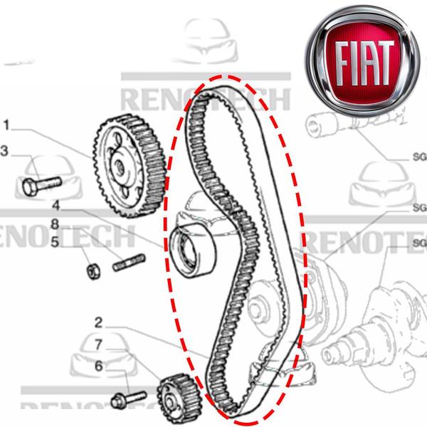 Imagem de 7089067 - kit correia dentada - motor fire 1.0 8v - - 38 palio weekend fase 2 / doblo / idea / palio fase 1 / palio fase 2 / palio fase 3 / palio week