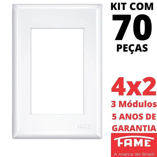 Imagem de 70un Placa 4X2 03 Módulo Com Suporte Evidence FAME 2887/3896