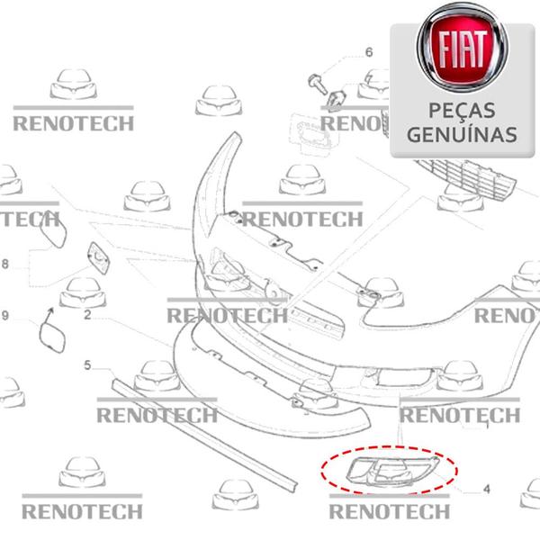 Imagem de 735441596 - moldura do farol de milha - fiat bravo