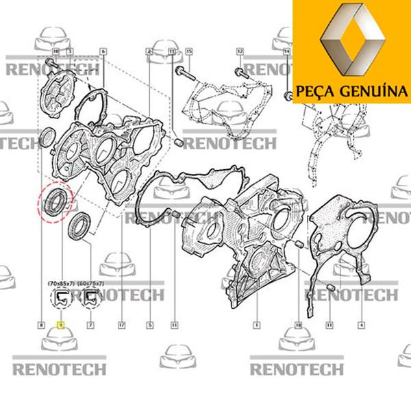 Imagem de 7700103946 - retentor do eixo intermediário da correia dentada - motor 2.5 16v g9u - de 2004 até 2013 - master ii