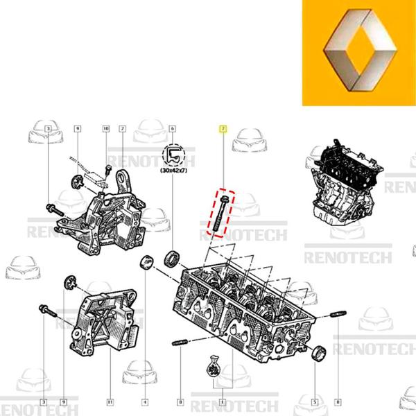 Imagem de 7700107044 - parafuso do cabeçote (jogo) - para motores d7d 1.0 8v / d7f 1.2 8v - clio ii / twingo / kangoo express / kangoo