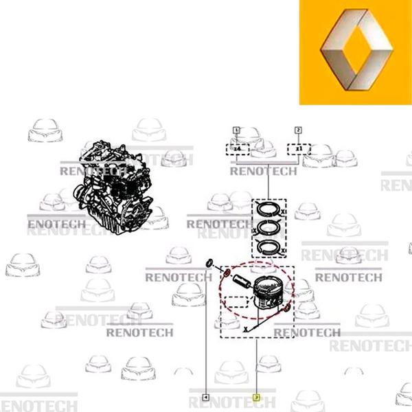 Imagem de 7700110718 - pistao 0,50 - jogo com 4 - motor k4m 1.6 16v - laguna / sandero ii / laguna ii / megane ii / captur / duster / scenic i / grand scenic /