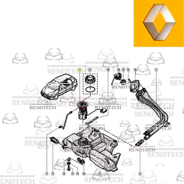 Imagem de 7700436928 - tampa da bomba de combustível - veículos flex - megane i / scenic i / megane i sedan