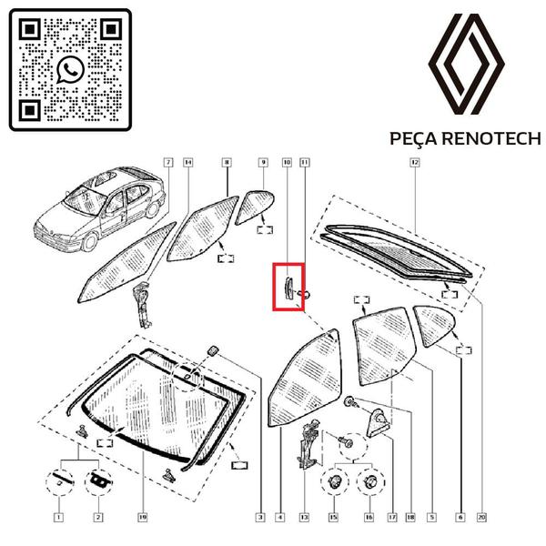 Imagem de 7700838242 - guia do vidro - 1992 a 2016 - r-19 / megane i / clio ii / scenic i / megane i sedan / symbol