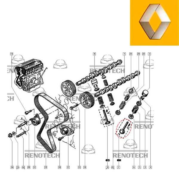 Imagem de 7701465173 - válvula de escape - motor 1.8 16v f7p - de 1994 até 1997 - r-19