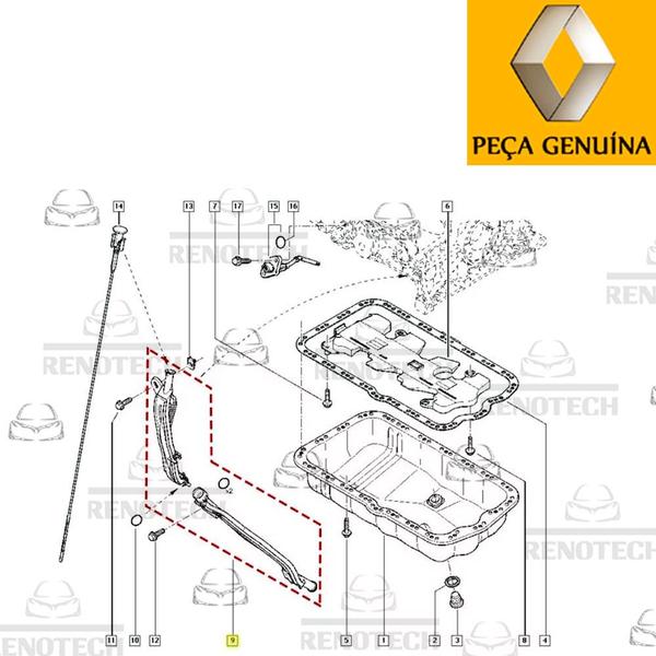 Imagem de 7701477446 - tubo da vareta de óleo - motor 2.5 16v g9u - 2009 a 2013 - master ii