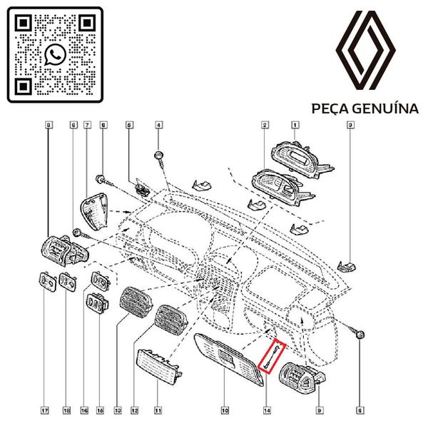 Imagem de 7702295398 - limitador do porta luvas - 2000 a 2016 - clio ii