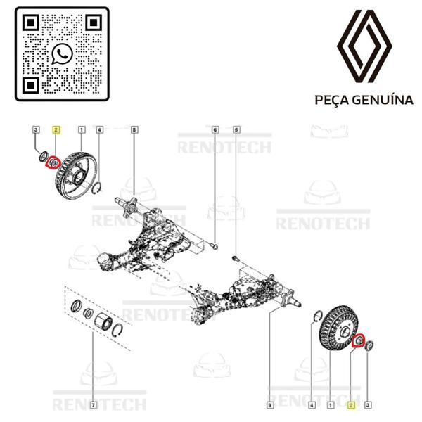 Imagem de 7703034275 - porca cubo da porta traseira - duster - 2012 a 2016